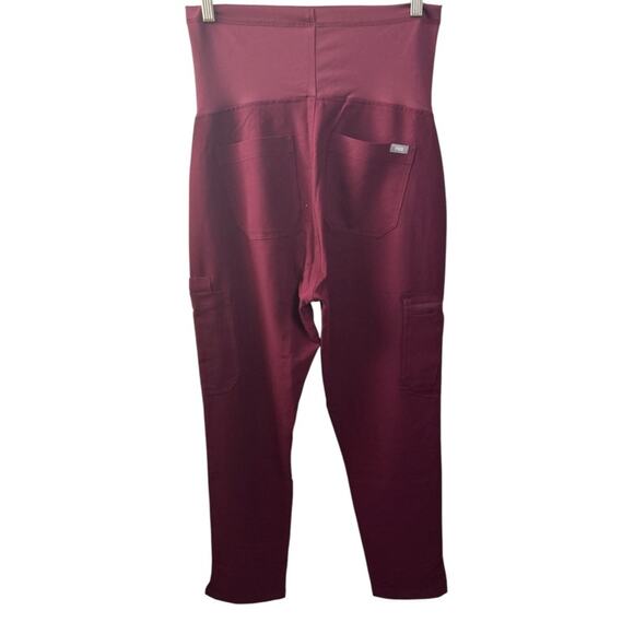 Figs Maternity Yola Slim Scrub Pants in Burgundy Size Small NWOT - Picture 3 of 4